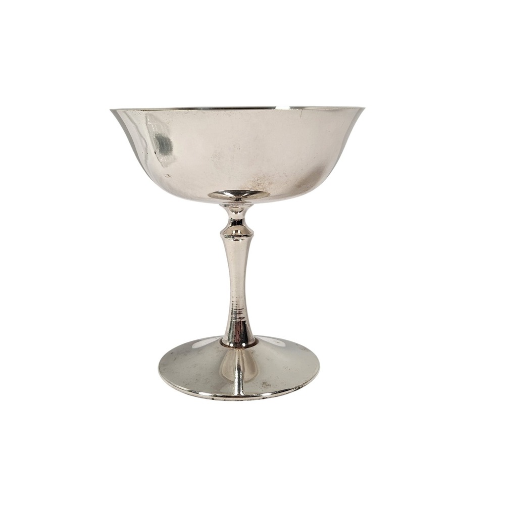 VTG 1960s De Uberti Italy Silverplated 4.5" Wine Goblet Champagne Coupe